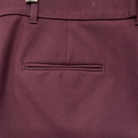 Ann Taylor Petite Ankle Pants Size 6P Burgundy Button Hem Slim Work Career - Picture 6 of 12